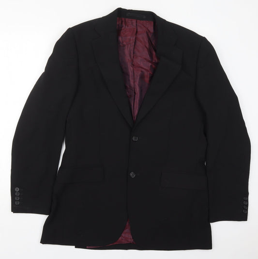 Tom English Mens Black  Polyester Jacket Suit Jacket Size 40