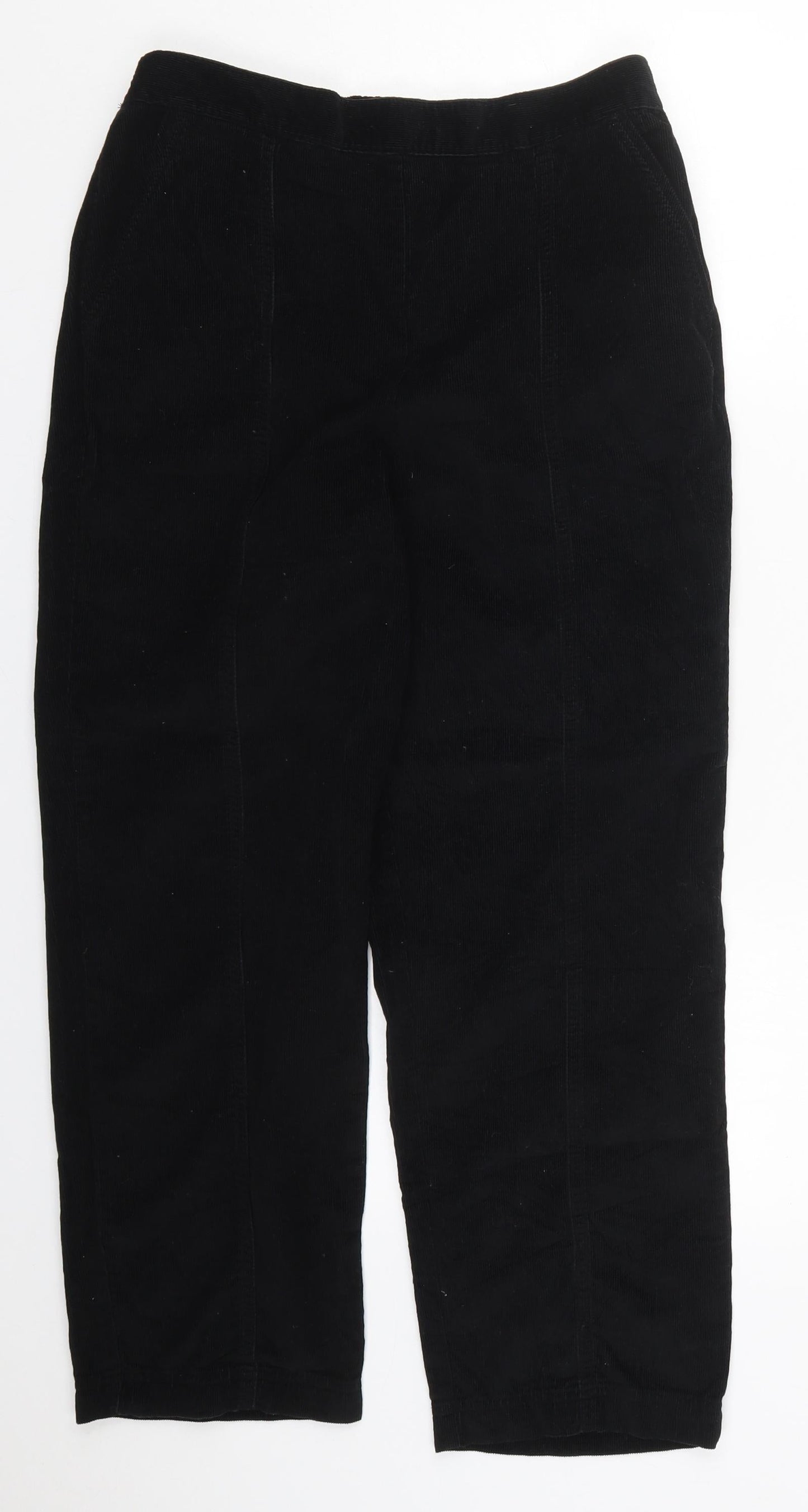 Isle Womens Black  Cotton Trousers  Size 12 L26 in Regular