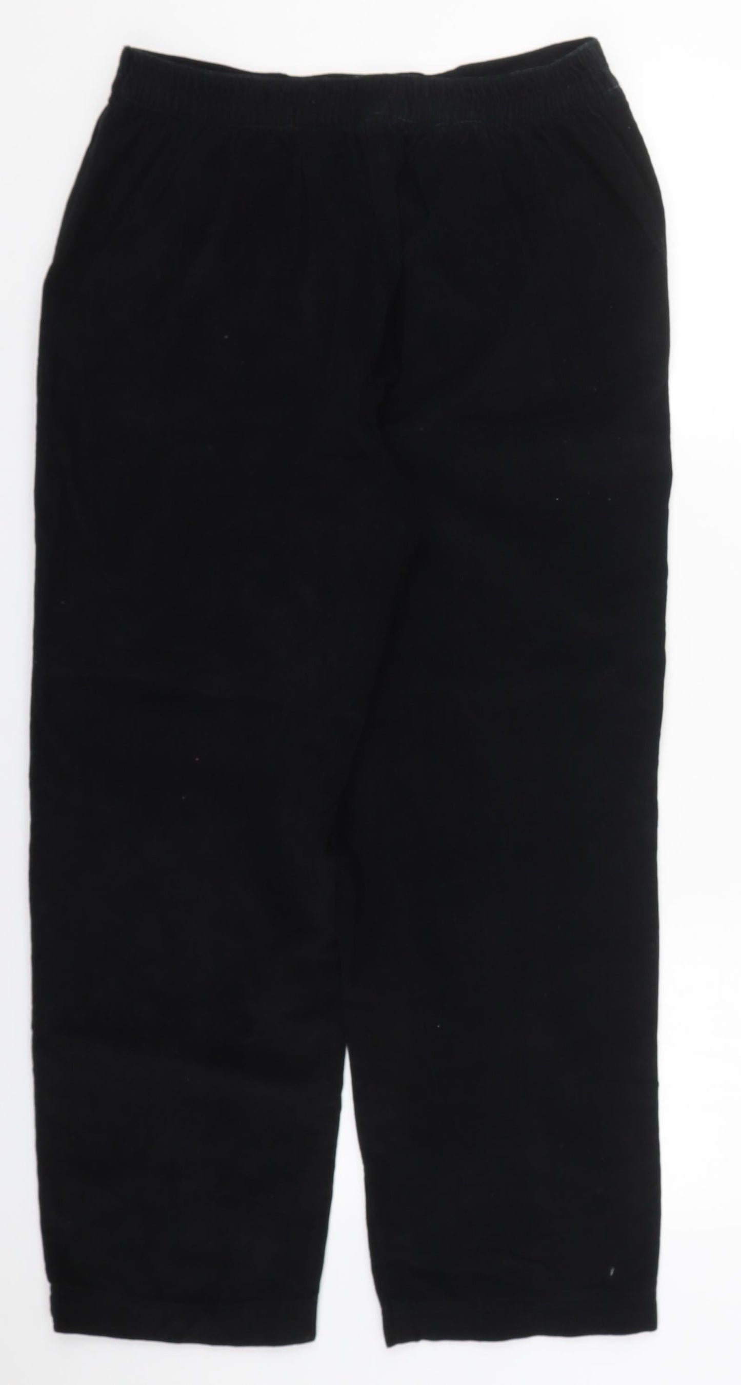 Isle Womens Black  Cotton Trousers  Size 12 L26 in Regular
