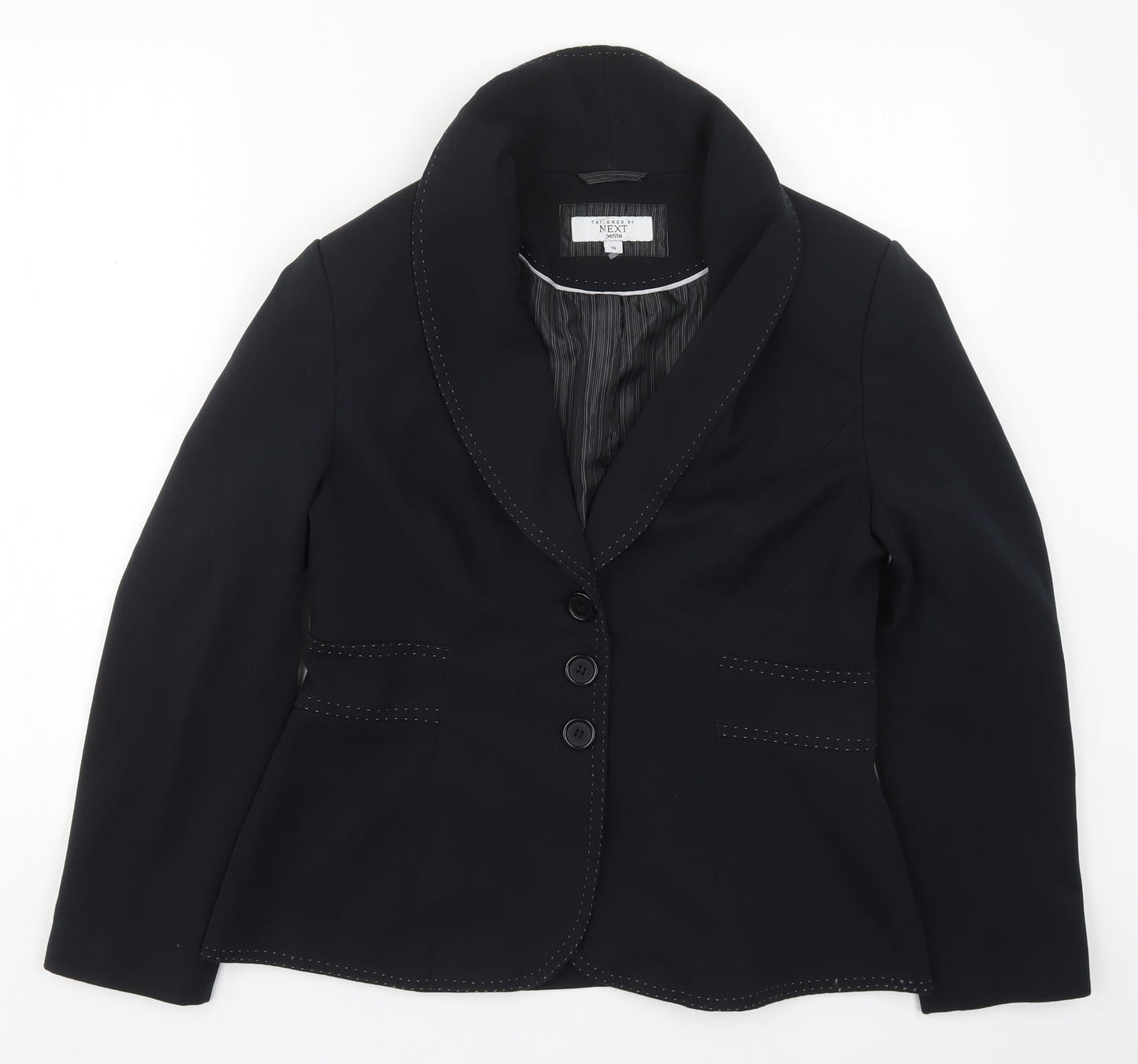NEXT Womens Black  Polyester Jacket Suit Jacket Size 14