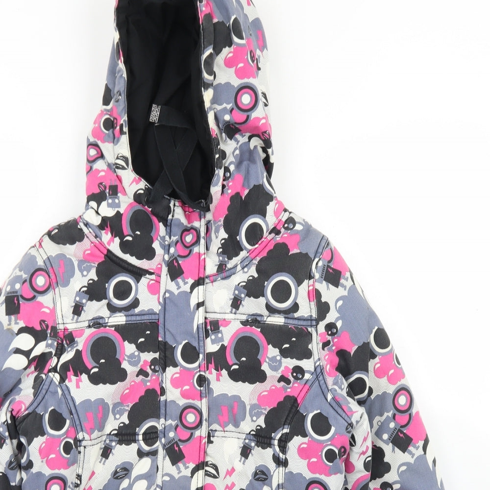 Only Womens Pink Paisley  Parka Coat Size S  Zip