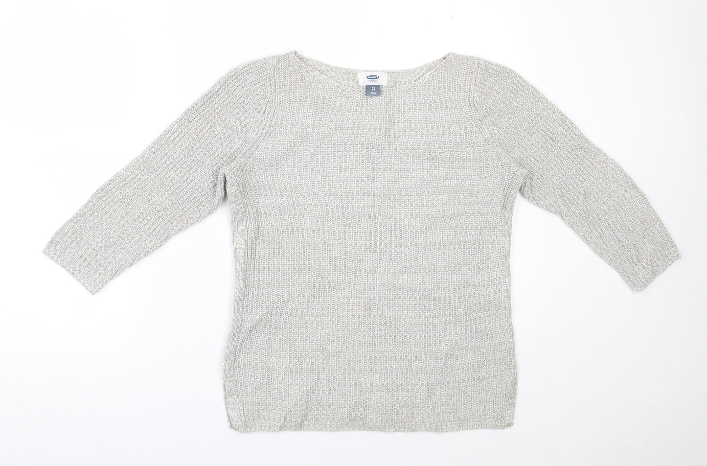 Old Navy Womens Grey Round Neck  Cotton Pullover Jumper Size XS