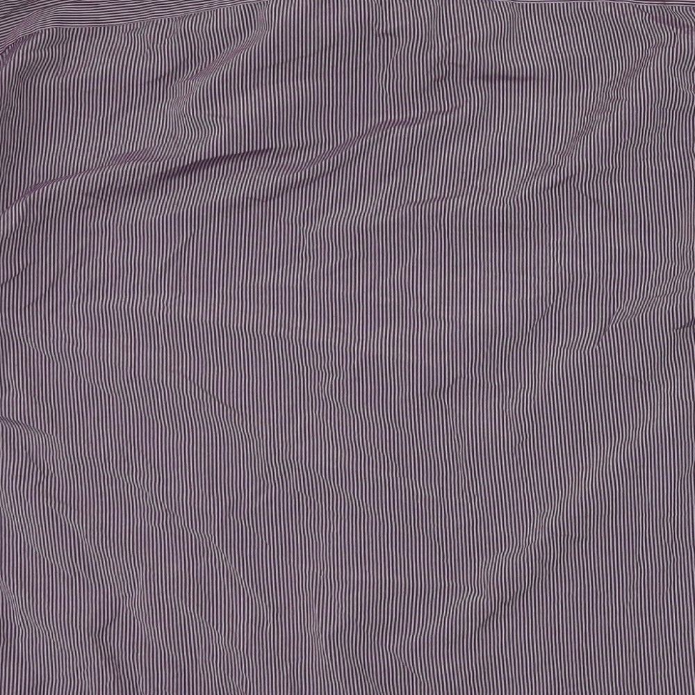 River Island Mens Purple Striped Cotton  Button-Up Size L Collared Button