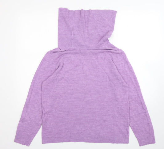 St Bernard Womens Purple Roll Neck  Acrylic Pullover Jumper Size L