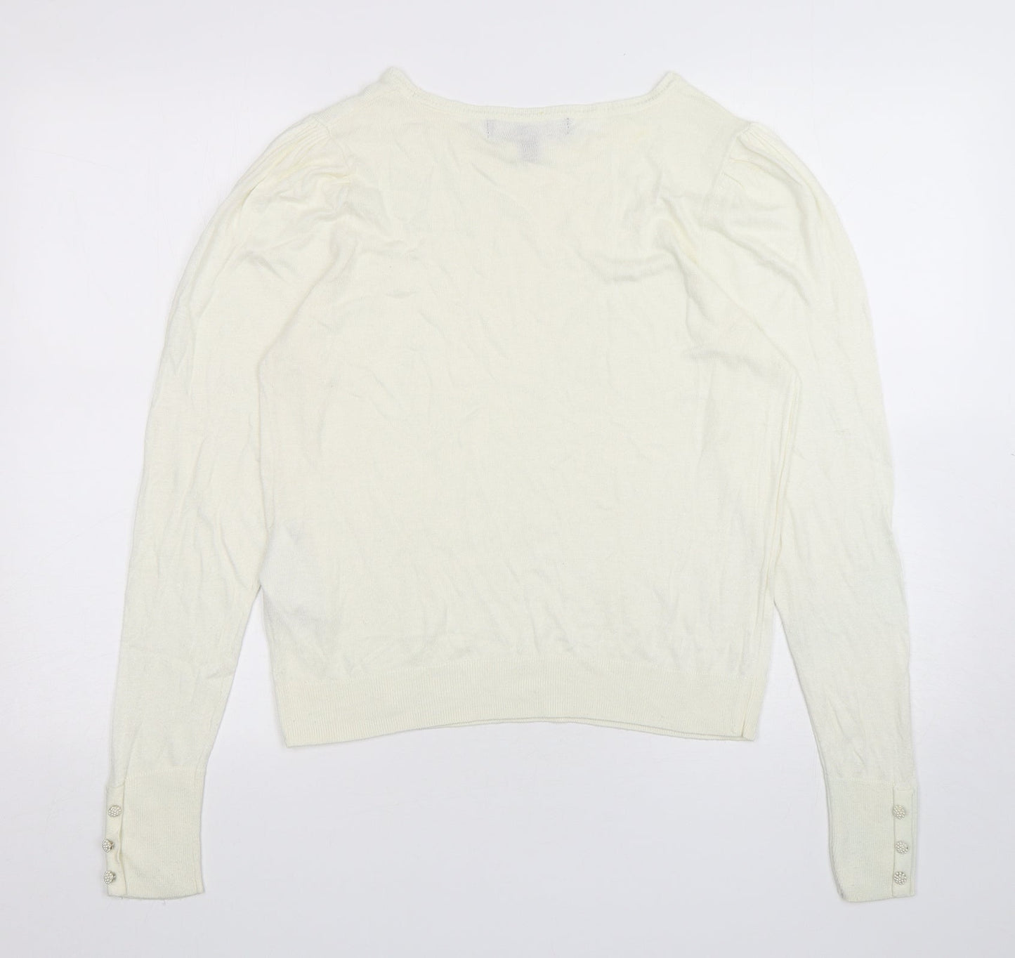 VERO MODA Womens Ivory Round Neck  Modal Pullover Jumper Size M
