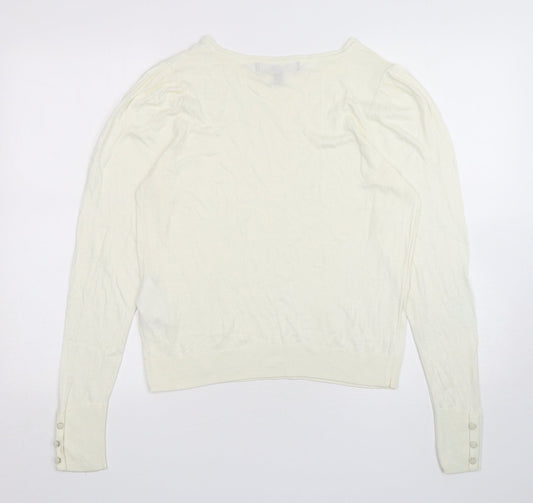 VERO MODA Womens Ivory Round Neck  Modal Pullover Jumper Size M