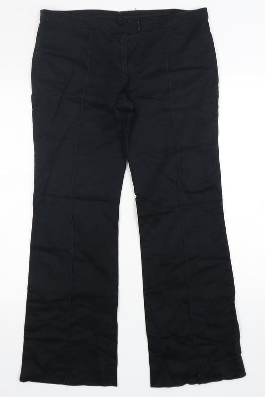 Preworn  Womens Black  Polyester Trousers  Size 36 in L30 in Regular