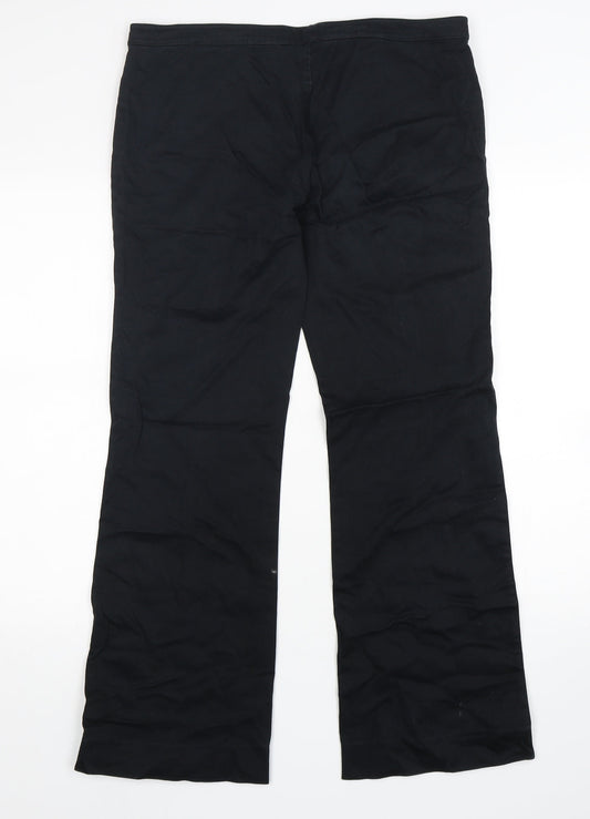 Preworn  Womens Black  Polyester Trousers  Size 36 in L30 in Regular