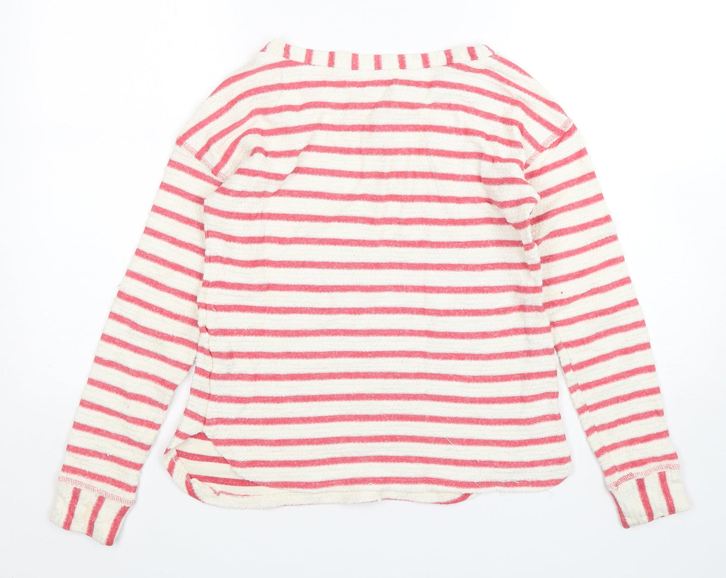 Marks and Spencer Womens Multicoloured Round Neck Striped Cotton Pullover Jumper Size 8