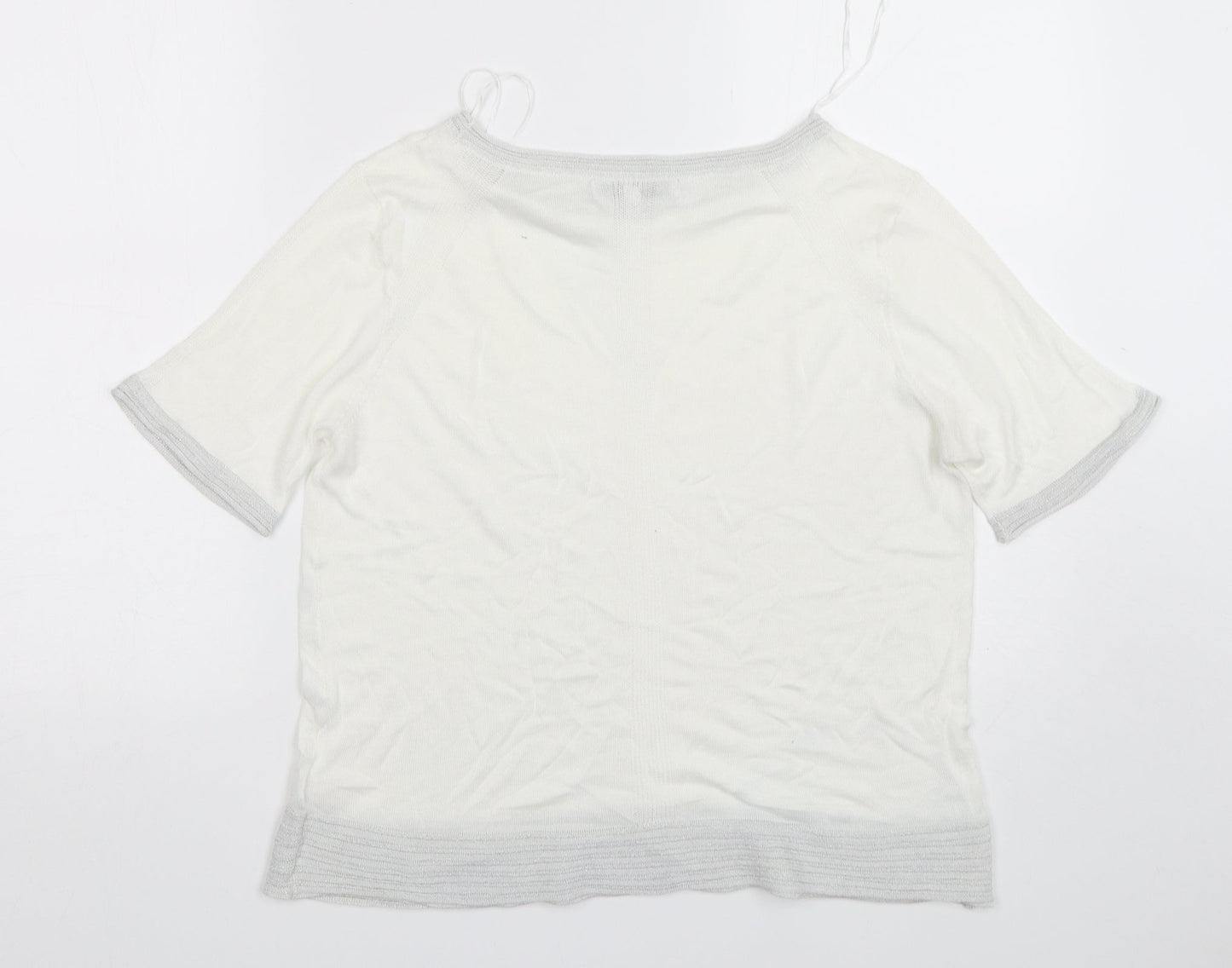 NEXT Womens White Round Neck  Viscose Pullover Jumper Size 14