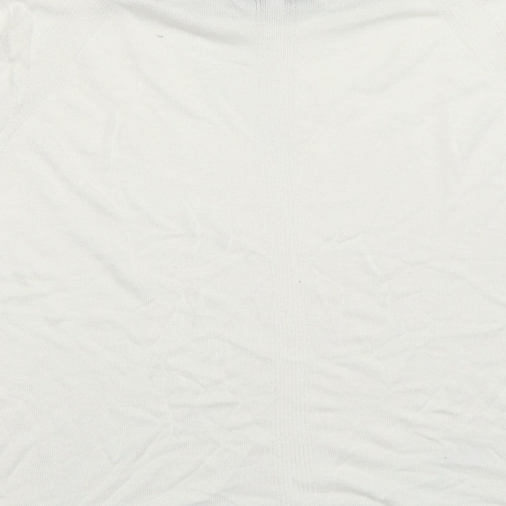 NEXT Womens White Round Neck  Viscose Pullover Jumper Size 14