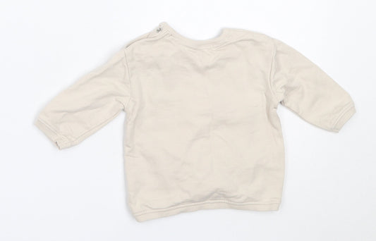 George Boys Beige  Cotton Pullover Jumper Size 0-3 Months