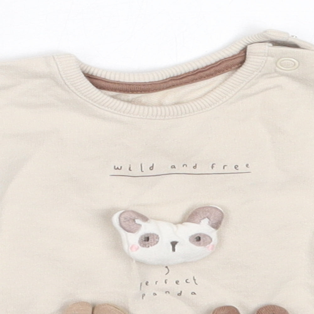 George Boys Beige  Cotton Pullover Jumper Size 0-3 Months
