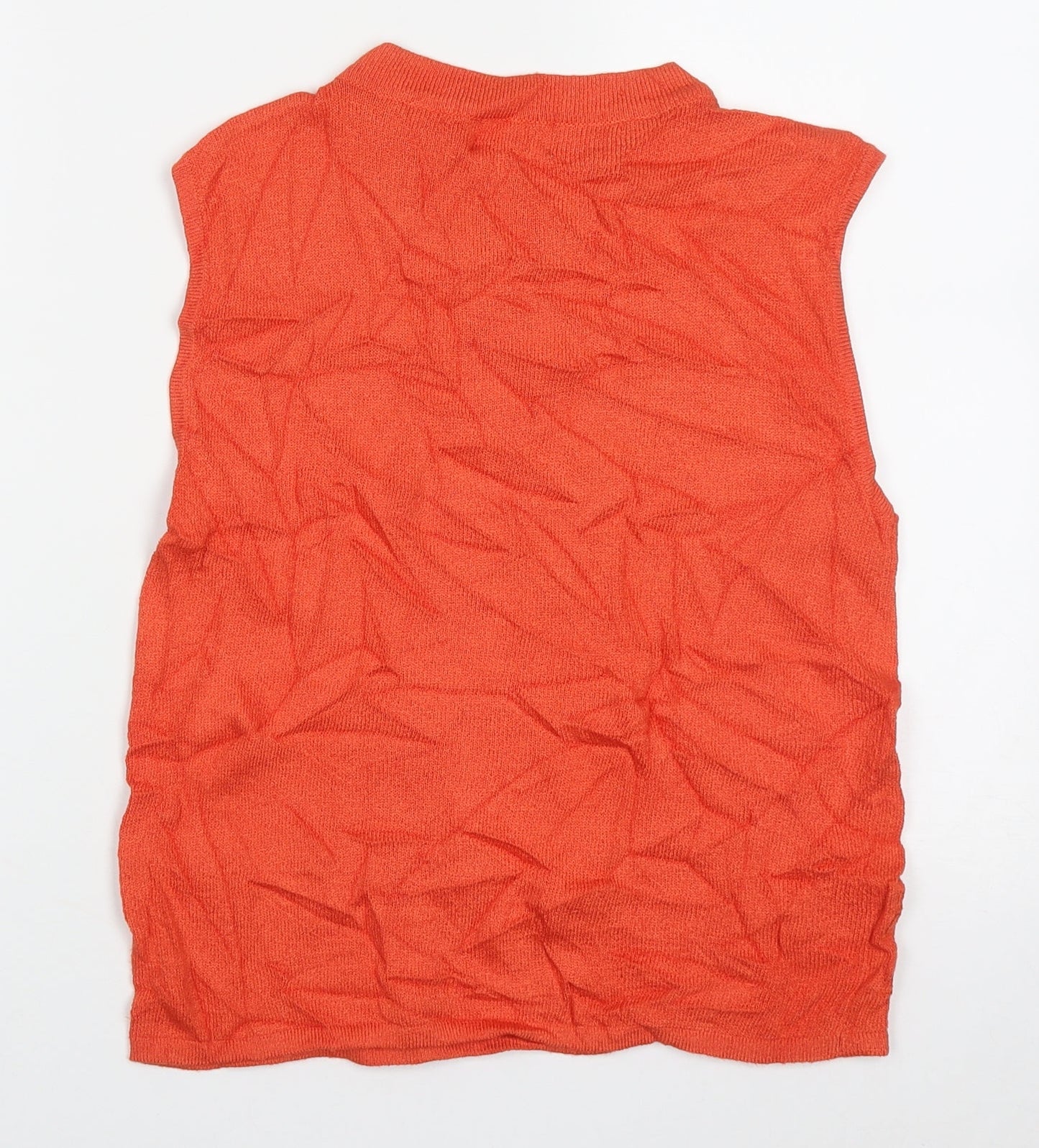 Off Shoot Womens Orange Crew Neck  Viscose Vest Jumper Size M