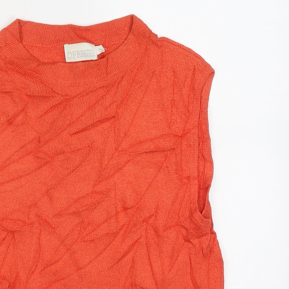 Off Shoot Womens Orange Crew Neck  Viscose Vest Jumper Size M
