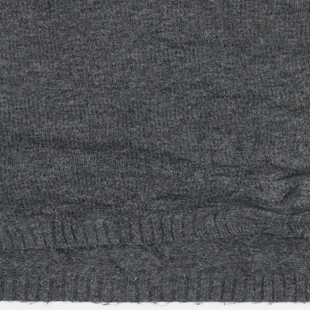 Topshop Womens Grey Crew Neck  Acrylic Pullover Jumper Size 10