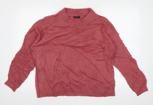 M&Co Womens Pink Crew Neck  Polyacrylate Fibre Pullover Jumper Size 12