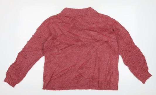 M&Co Womens Pink Crew Neck  Polyacrylate Fibre Pullover Jumper Size 12