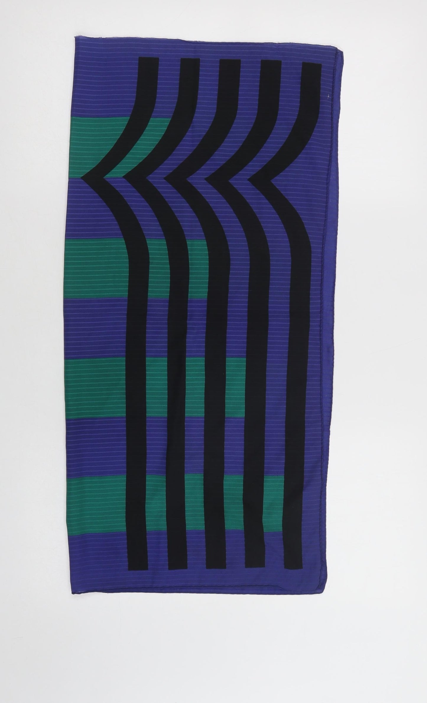 Preworn Womens Blue Geometric Polyester  Scarf