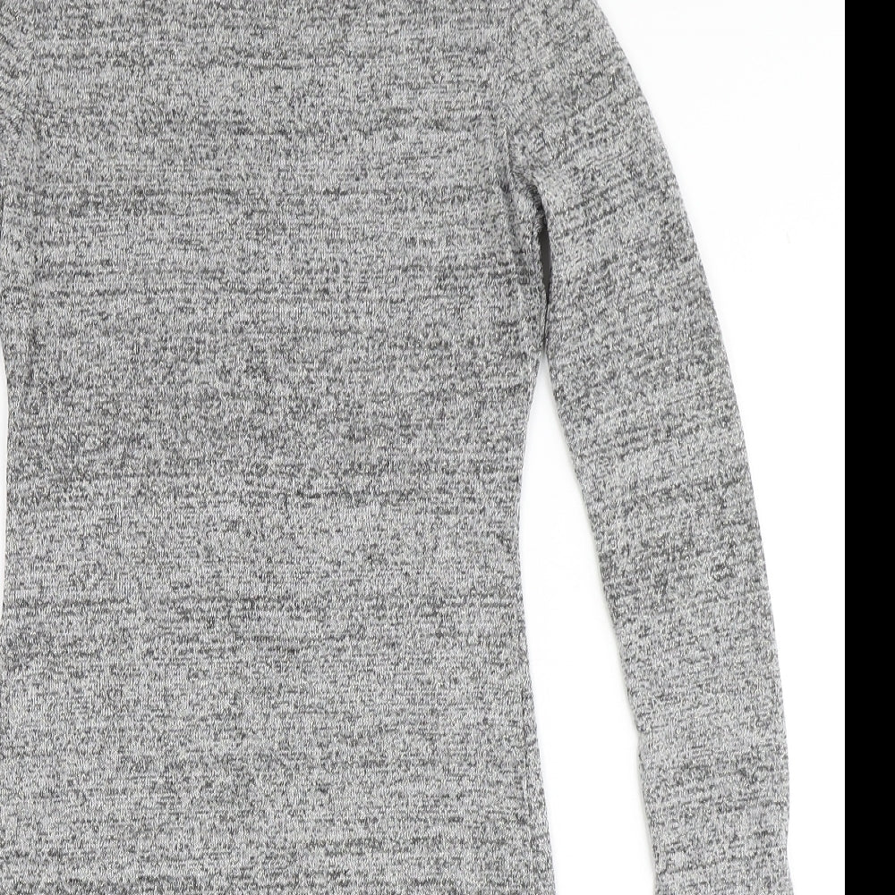 Glamorous Womens Grey  Cotton Bodycon  Size 10  Round Neck