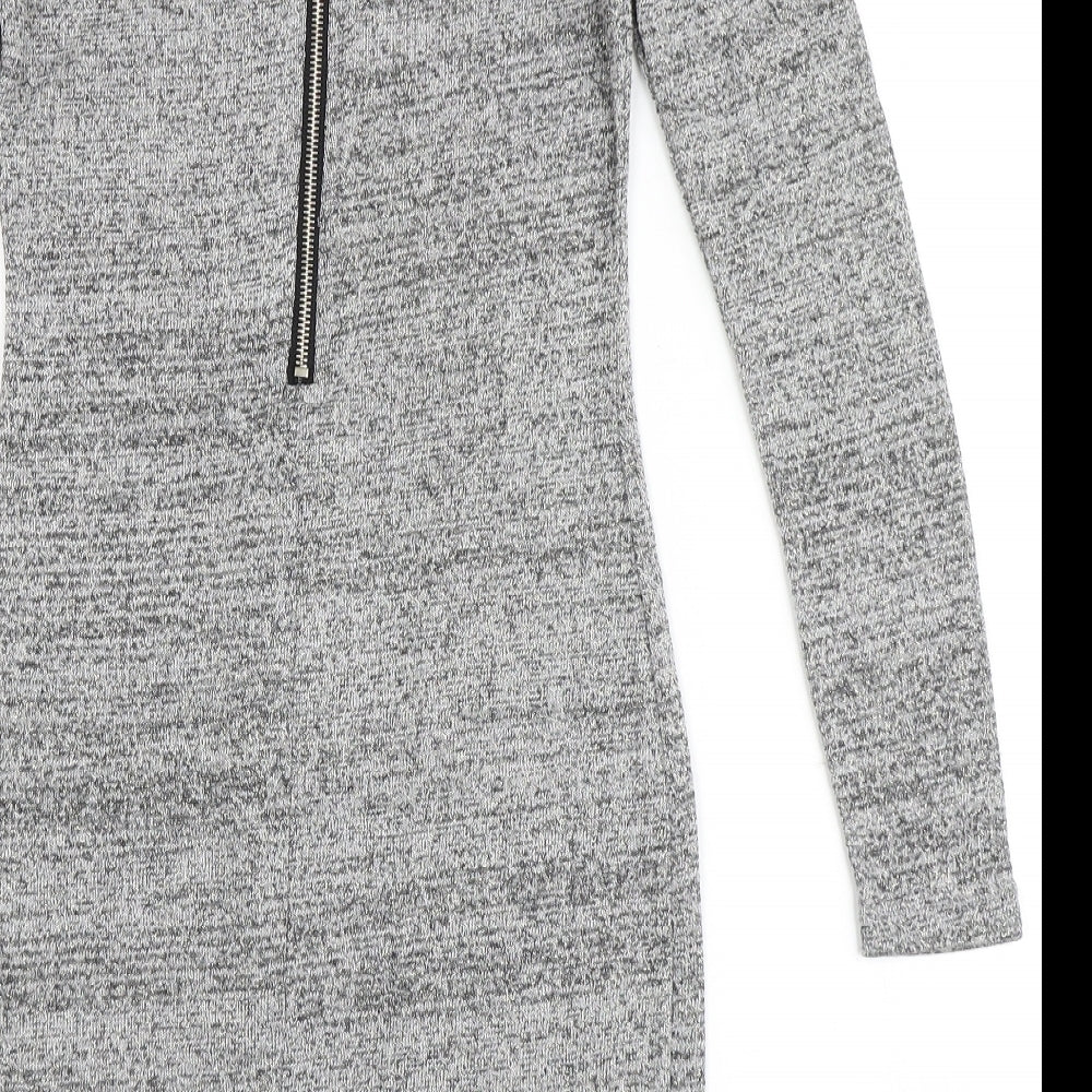 Glamorous Womens Grey  Cotton Bodycon  Size 10  Round Neck