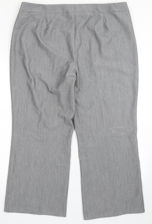 Marks and Spencer Womens Grey  Polyester Dress Pants Trousers Size 18 L26 in Regular Button