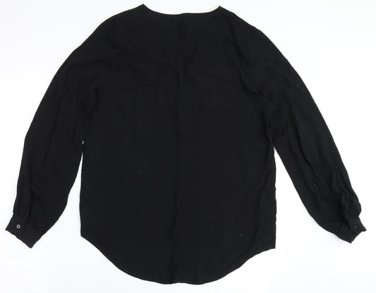 JDY Womens Black  Viscose Basic Blouse Size 8 V-Neck
