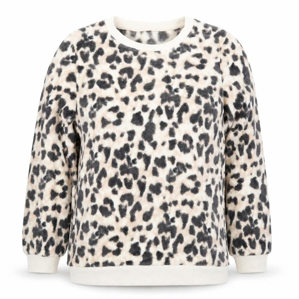 Dunnes Womens Beige Animal Print Polyester Top Pyjama Top Size S