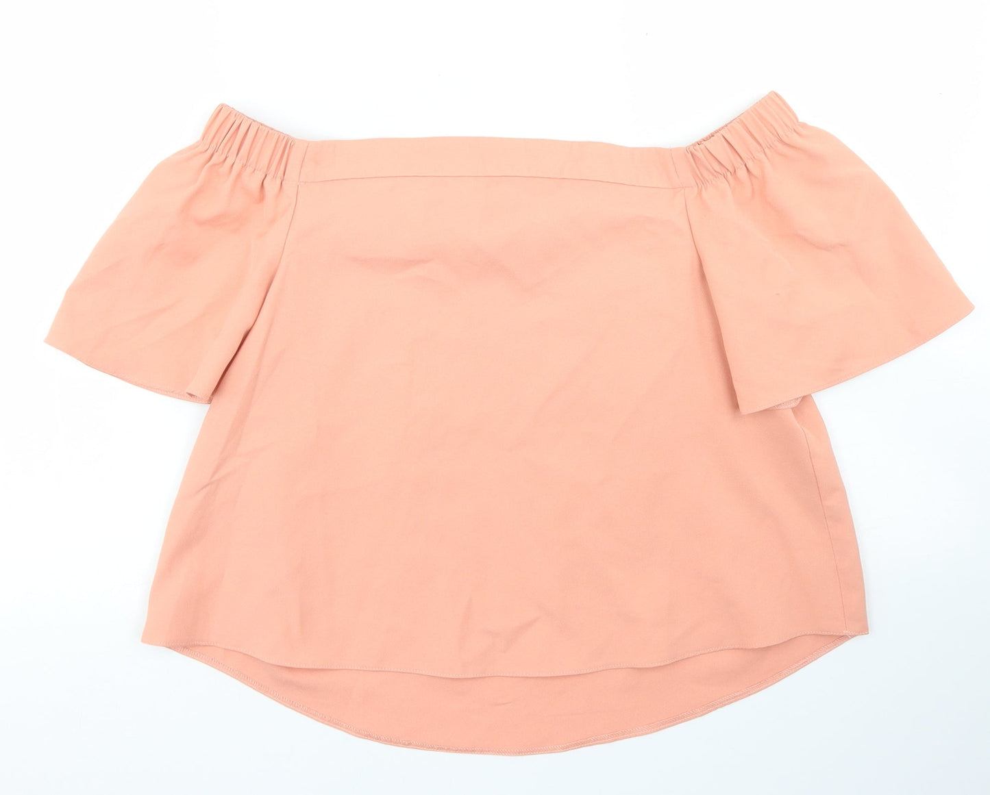 Missguided Womens Orange  Polyester Cropped Blouse Size 10 Off the Shoulder