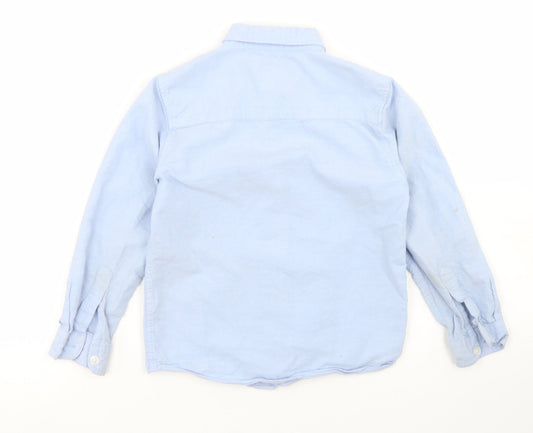 Primark Boys Blue  Cotton Basic Button-Up Size 5-6 Years Collared Button