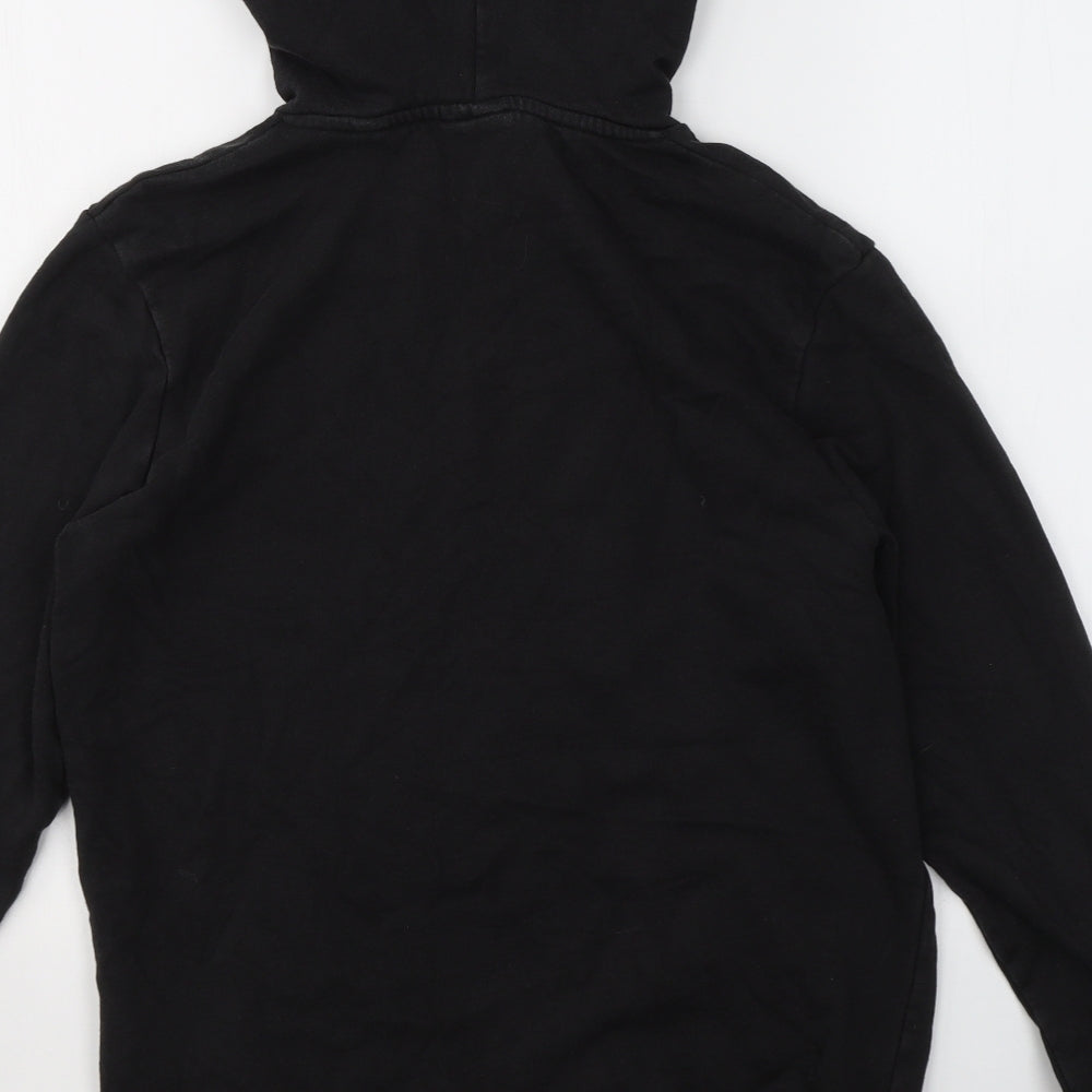 JACK & JONES Mens Black  Cotton Pullover Hoodie Size S   - 1990