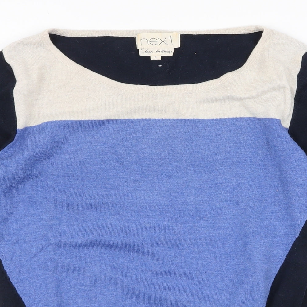 NEXT Womens Multicoloured Round Neck  Cotton Pullover Jumper Size 6