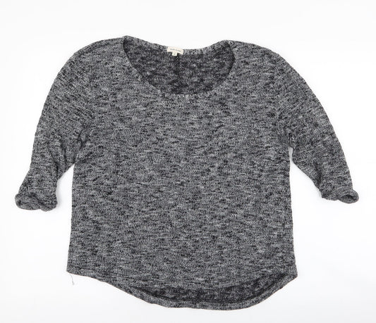 River Island Womens Grey Round Neck  Cotton Pullover Jumper Size 8