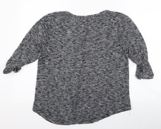 River Island Womens Grey Round Neck  Cotton Pullover Jumper Size 8