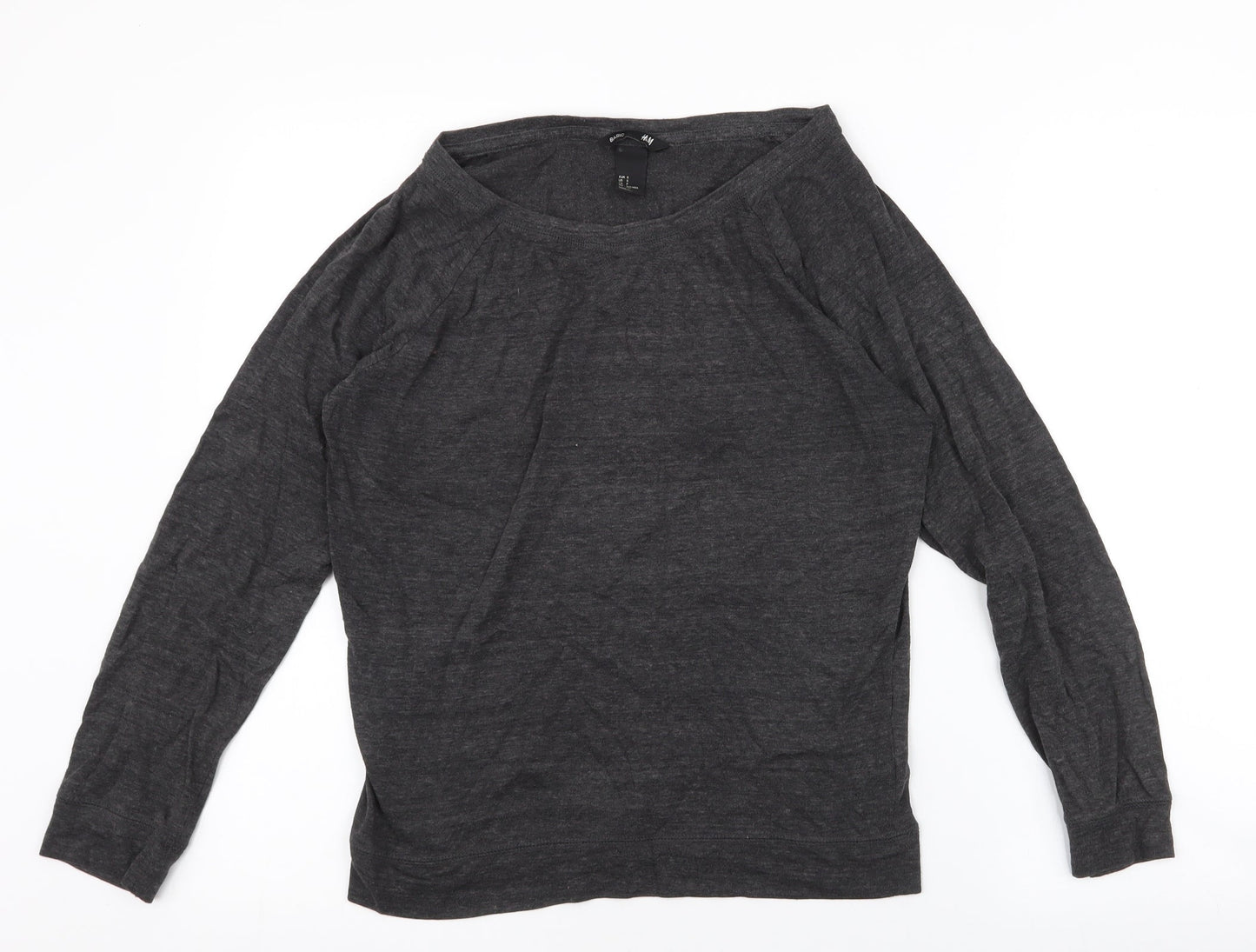 H&M Womens Grey  Polyester Pullover Sweatshirt Size S  Pullover