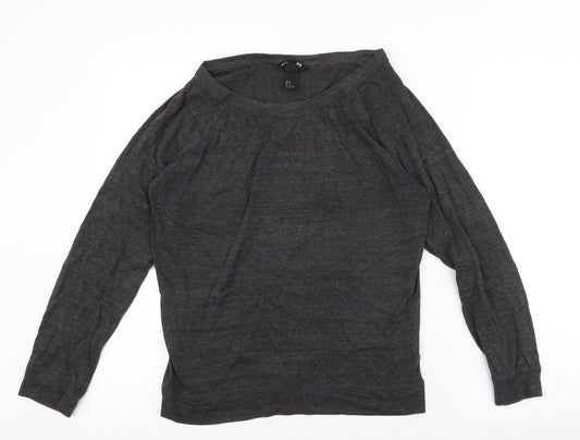 H&M Womens Grey  Polyester Pullover Sweatshirt Size S  Pullover