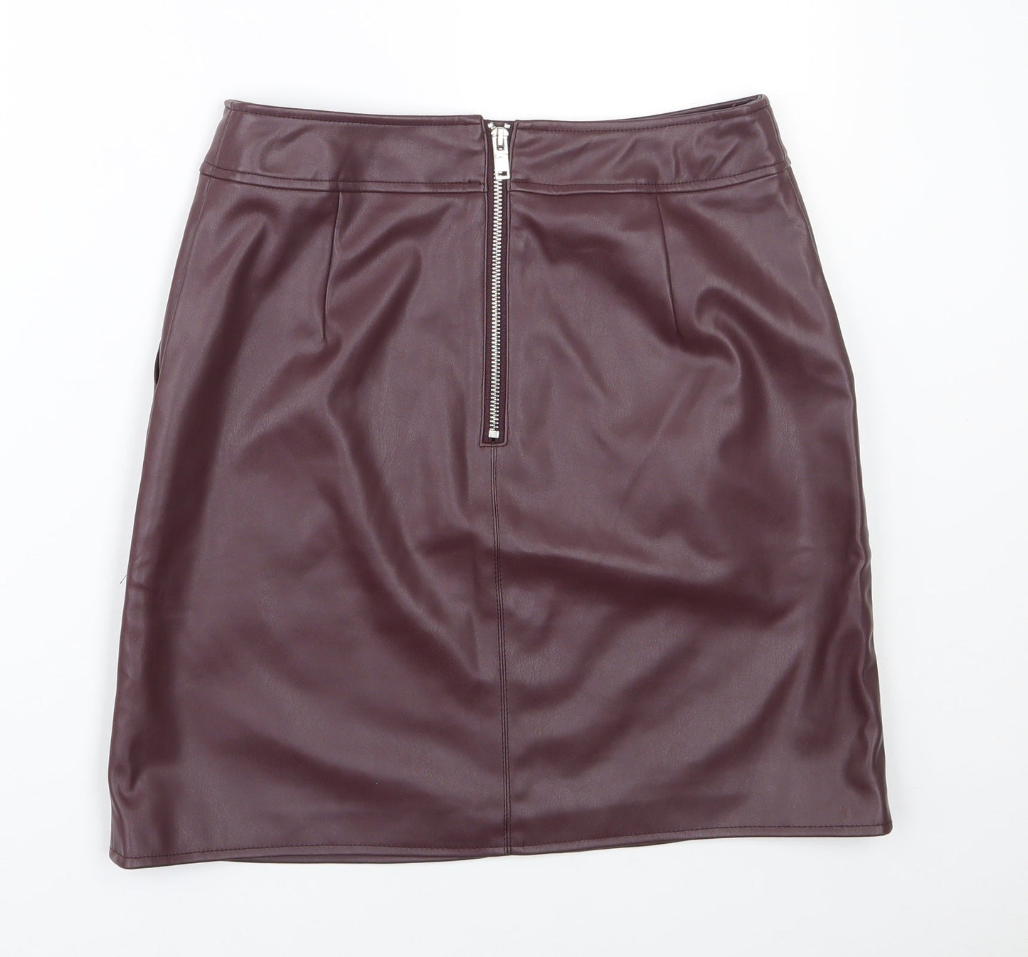 Warehouse Womens Purple  Polyurethane A-Line Skirt Size 10   Zip