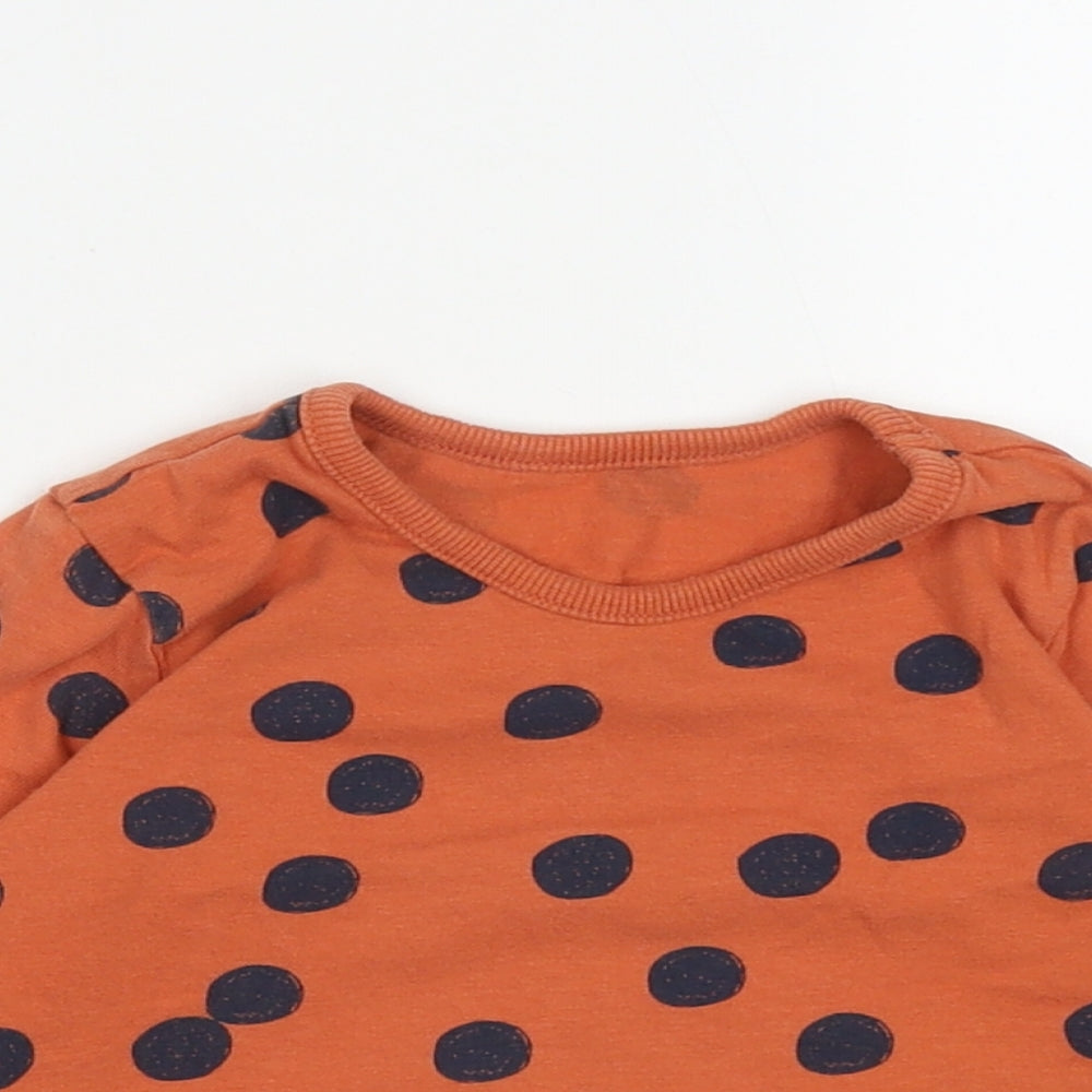 George Baby Orange Polka Dot Cotton Basic Casual Size 9-12 Months Roll Neck Pullover