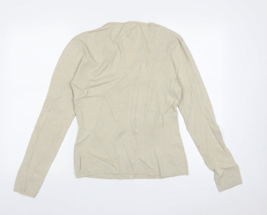 Wallis Womens Beige V-Neck  Viscose Cardigan Jumper Size 14