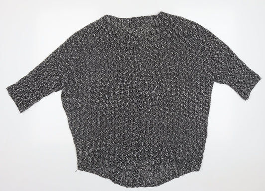 New Look Womens Black Crew Neck  Polyester Pullover Jumper Size 14