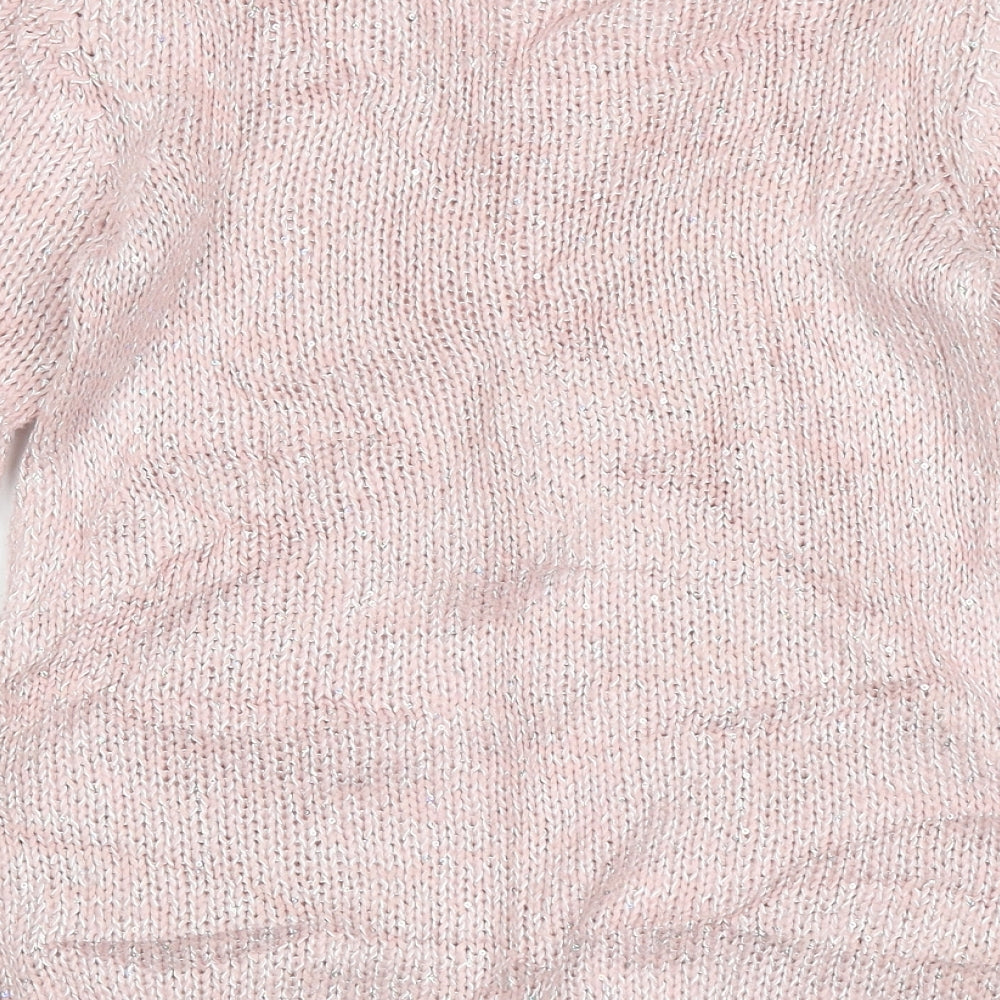 georger Girls Pink Crew Neck  Polyester Pullover Jumper Size 10-11 Years  Pullover