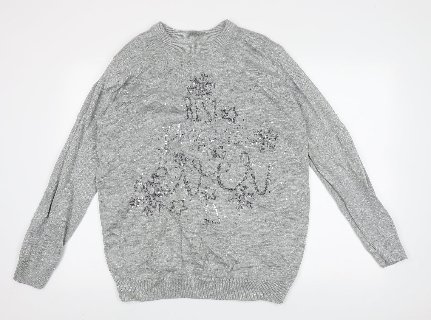 Blooming Marvellous Womens Grey Crew Neck  Cotton Pullover Jumper Size L