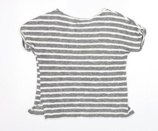 New Look Womens Multicoloured Round Neck Striped Cotton Pullover Jumper Size 8