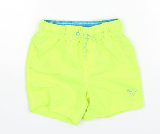 Primark Boys Green  Polyester Bermuda Shorts Size 3-4 Years  Regular Drawstring - Swim Shorts