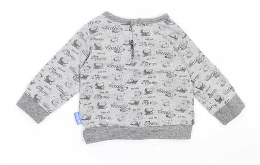 Dirkje Boys Grey  Cotton Pullover Jumper Size 0-3 Months   - animal pattern