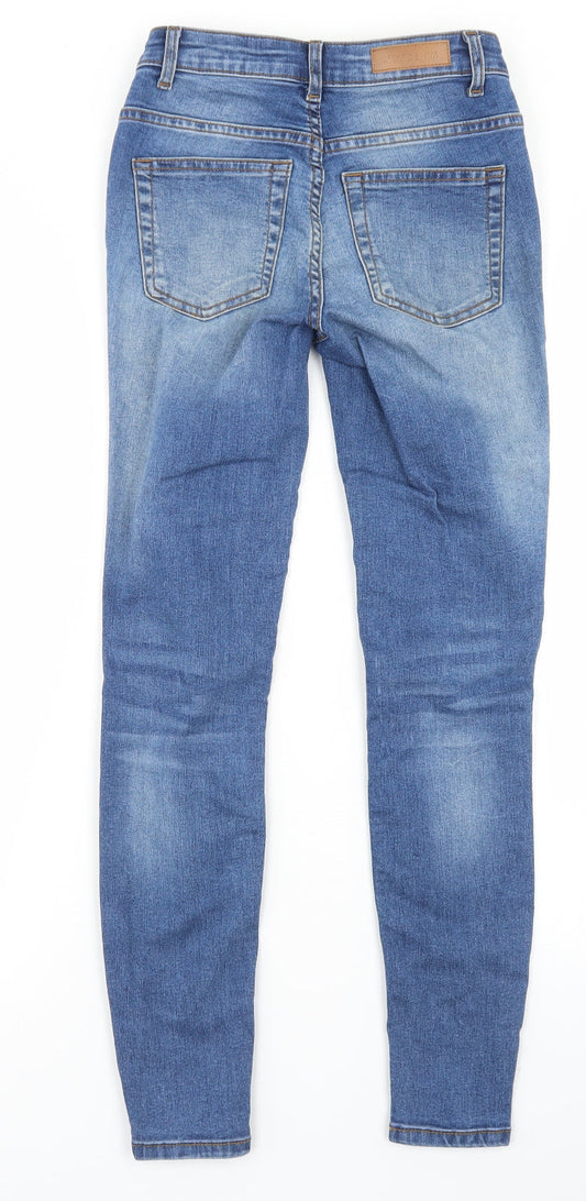 JDY Denim Womens Blue  Cotton Skinny Jeans Size 25 in L32 in Regular Button