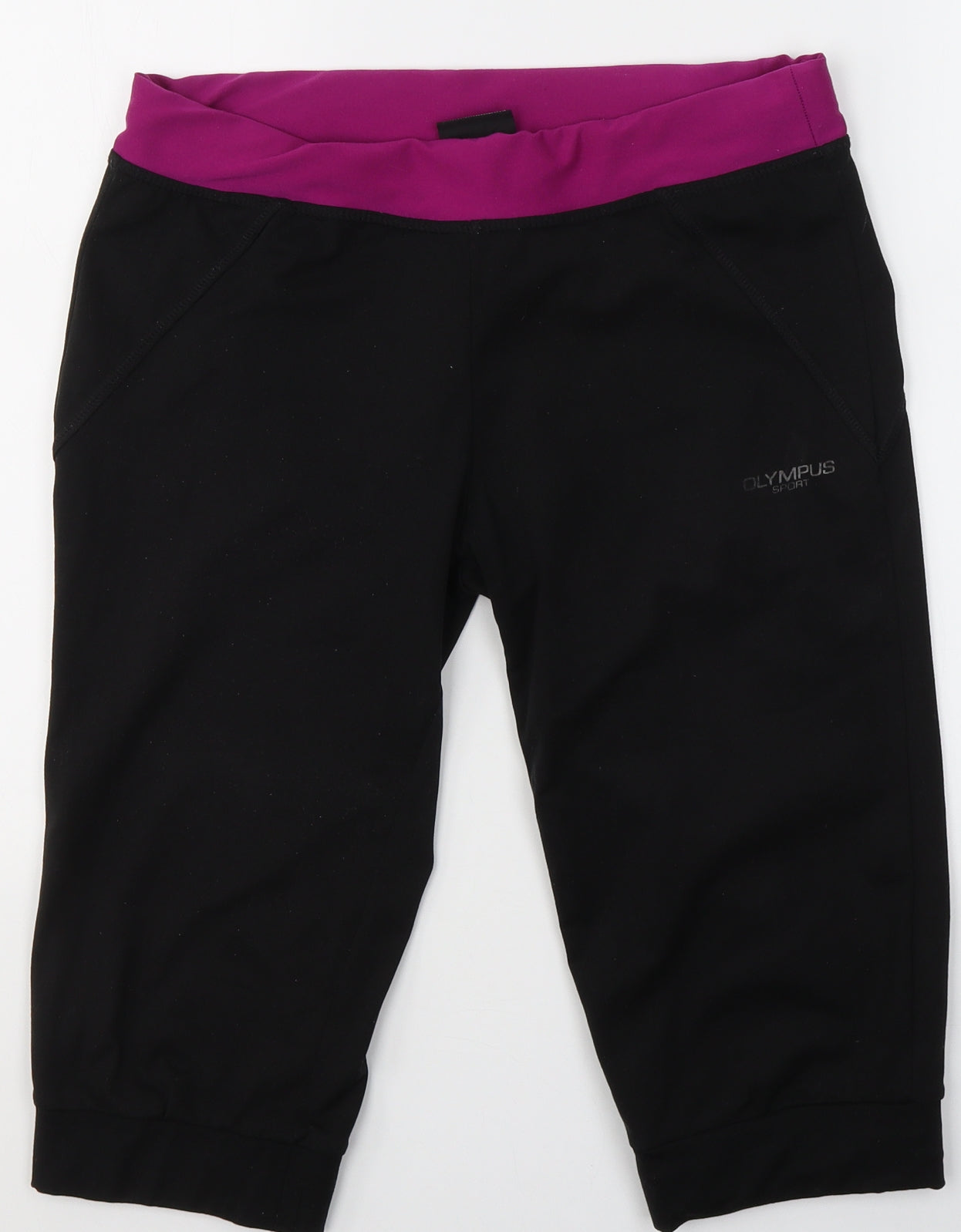 Olympus Womens Black  Polyester Compression Shorts Size 8 L16 in Regular