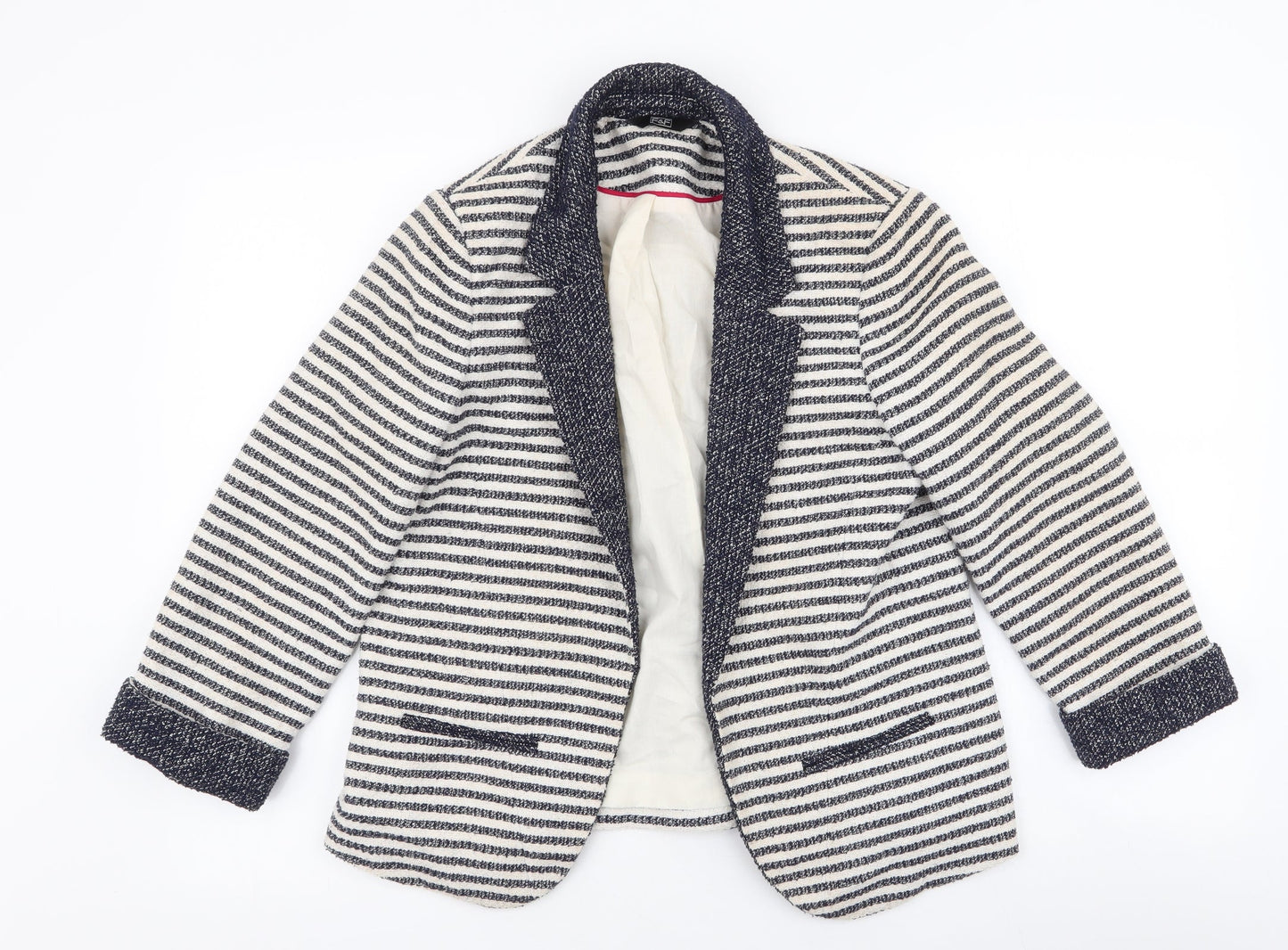 F&F Womens Ivory Striped  Jacket  Size 12