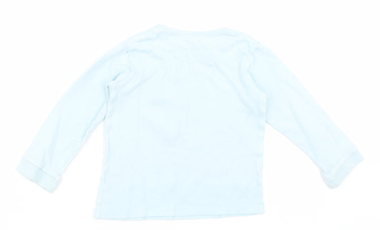 georger Girls Blue  Cotton Basic Casual Size 12-18 Months Crew Neck Pullover - Minnie Mouse