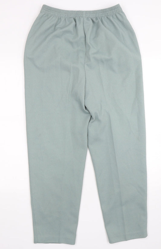 Slimma Womens Green  Polyester Trousers  Size 14 L29 in Regular
